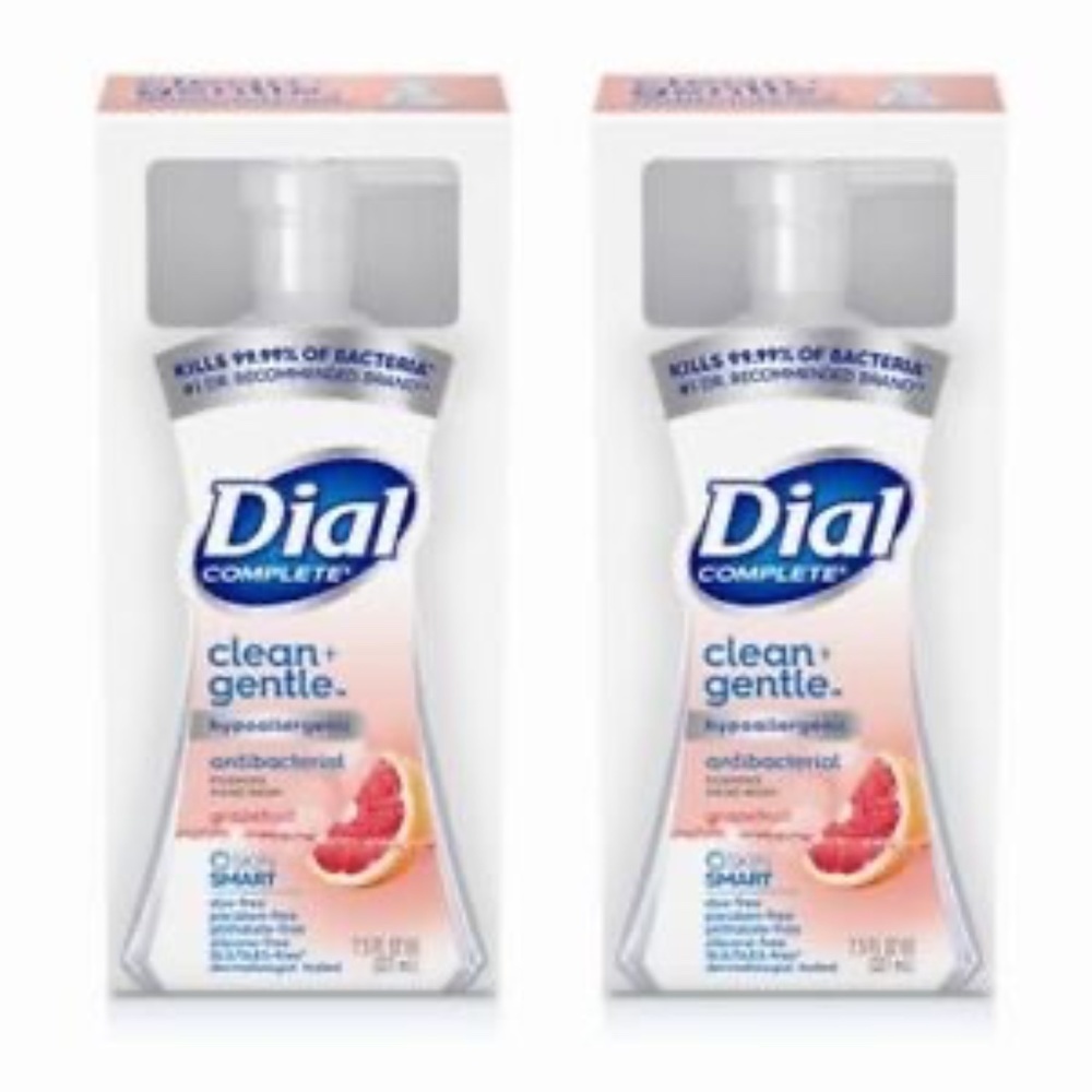 Lot Of 2 Dial Complete Antibacterial Foam Handwash, Grapefruit, 7.5 Fl. Oz.